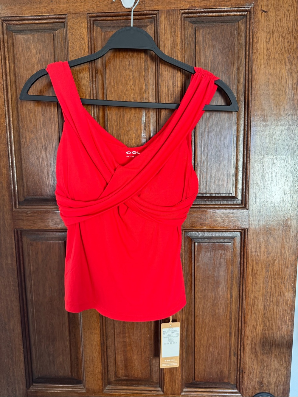 OGL Bright Red Twist-Detail Tank Top